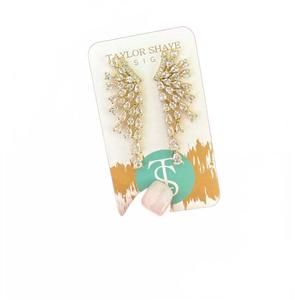 NEW TAYLOR SHAYE women's macie drop earrings in gold